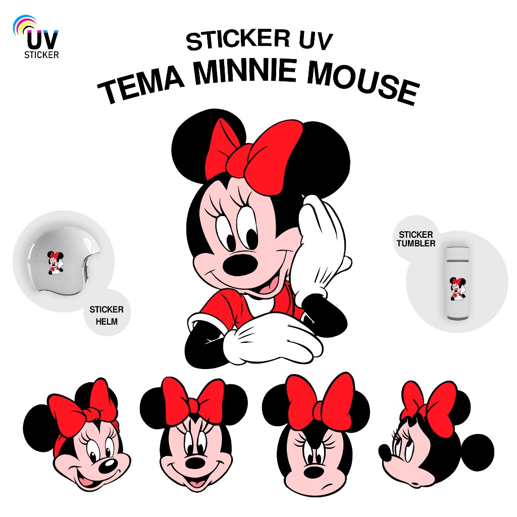 

STIKER UV - TEMA MINNIE MOUSE | STICKER UV, STICKER MOTOR, STICKER MOBIL, STICKER HELM, STICKER TUMBLER, STICKER 3D, STICKER UV DTF BY UVSticker