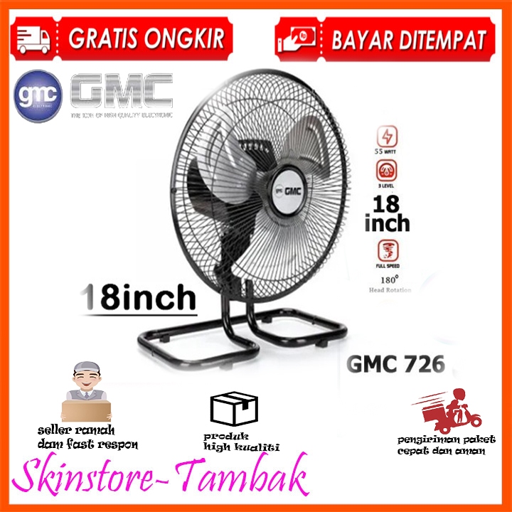 Kipas GMC 726 kipas 18 inch besar baling besi angin menyejukan badan