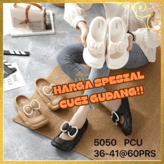 Sandal Wanita Karet Jelly Import Balance Slip On Motif Pita 5050