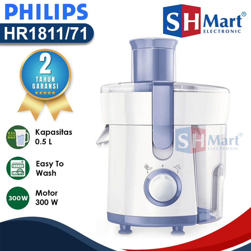 JUICER PHILIPS EXTRACTOR HR1811 / HR-1811 300 WATT GARANSI RESMI (MEDAN)