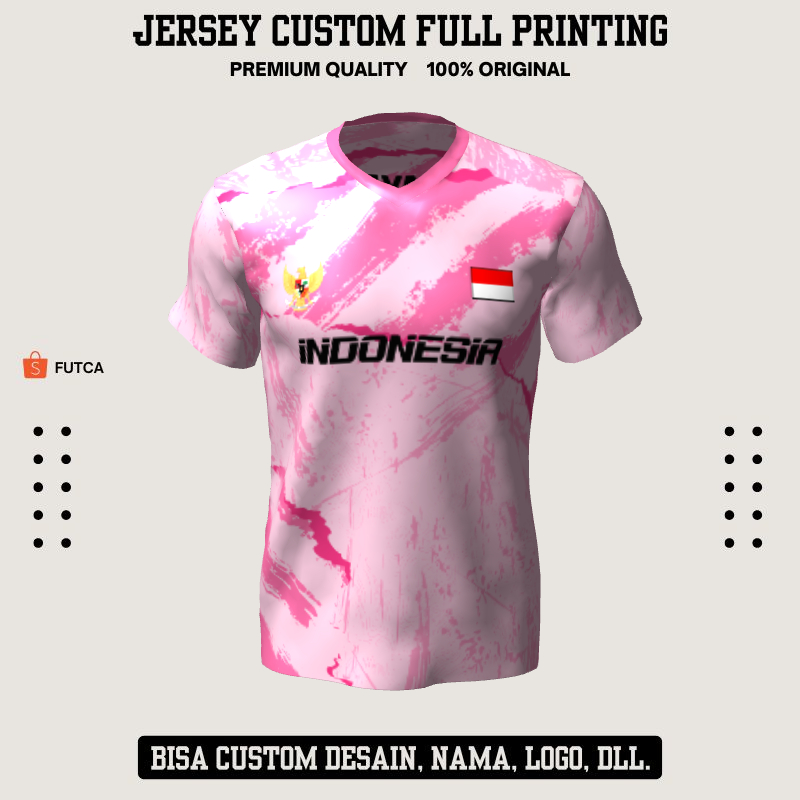 Kaos Jersey Futsal Pink Motif Abstrak 28 - Jersey Baju Olahraga Full Printing