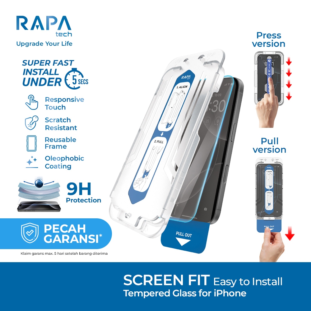 RAPA tech Premium Tempered Glass Anti spy for iPhone 17/ 16/ 15/ 14/ 13/ 12/ 11/ XR/ 17 Air/ 16+/15+