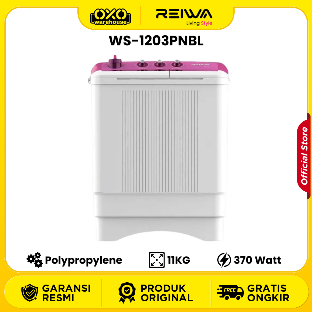 REIWA Mesin Cuci WS-1203FYGR 11 KG Low watt Garansi Resmi