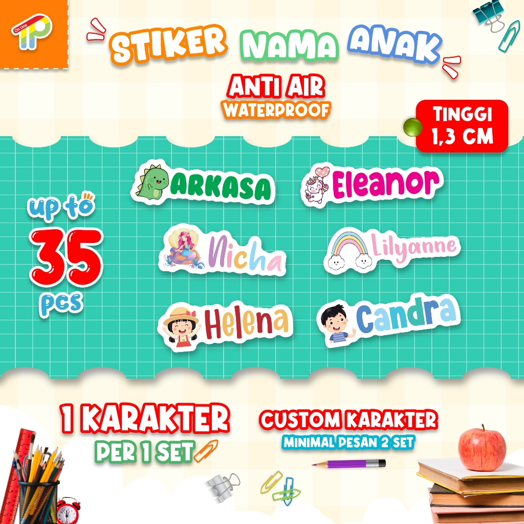 

STIKER LABEL NAMA ANAK WATERPROOF MURAH CUSTOM