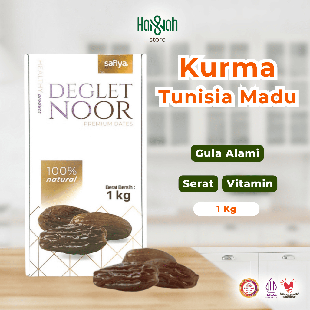 

Kurma Tunisia Madu Safiya 1 Kg Deglet Nour Tanpa Tangkai Premium