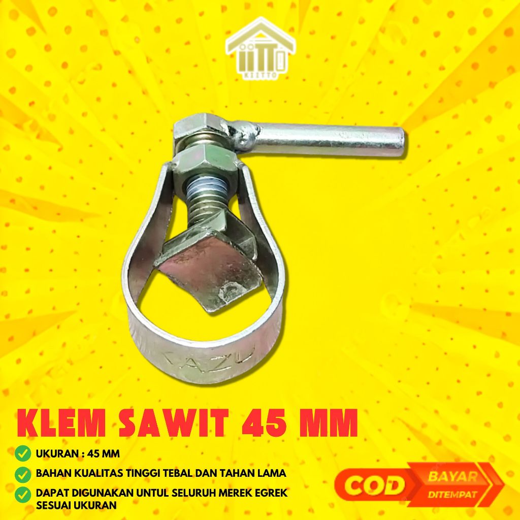 KLEM PIPA SAWIT UKURAN 44 / KLEM BESI FIBER PIPA EGREK AGREK SAWIT UKURAN 44 BAHAN BESI TEBAL
