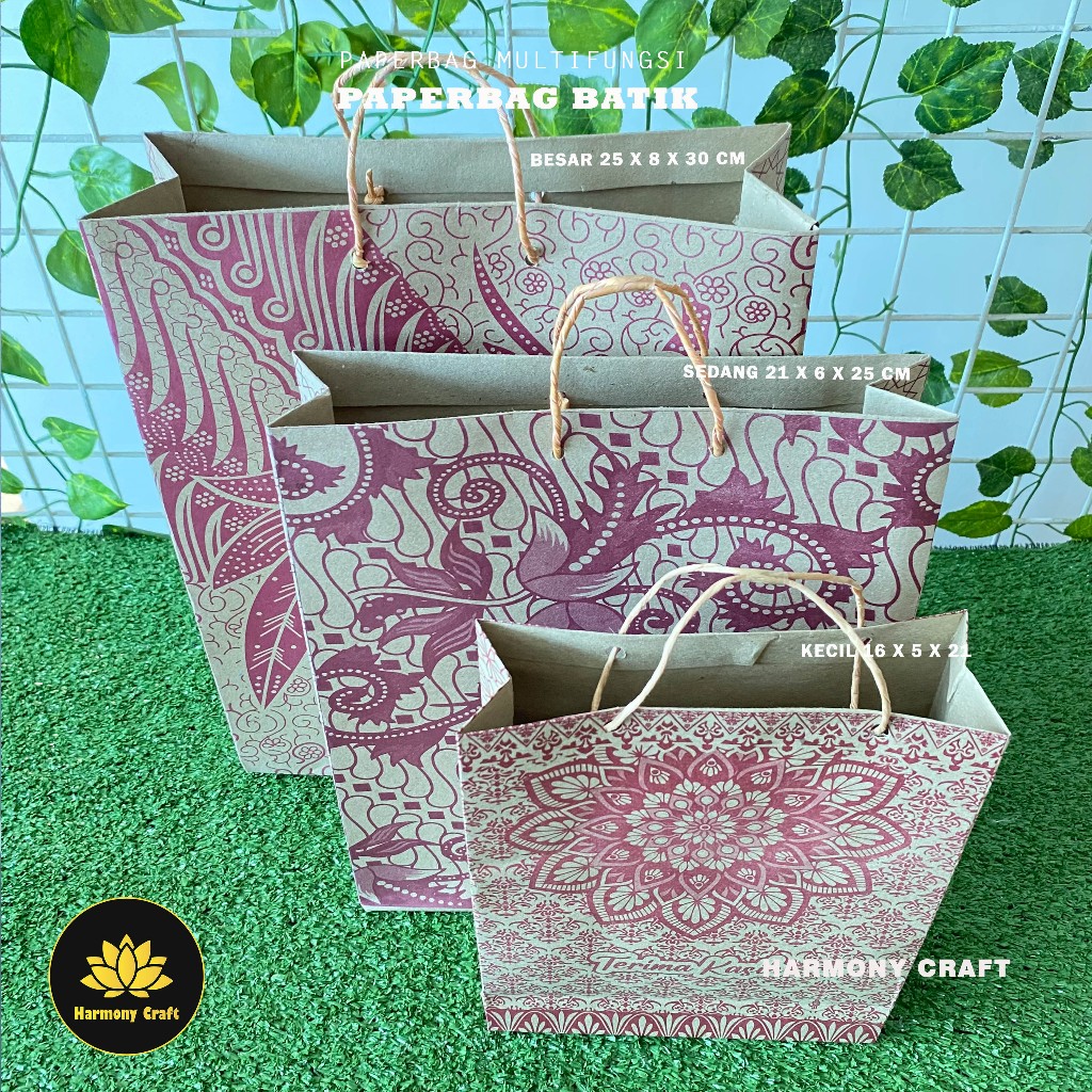 Paper Bag Batik Gift Bags Souvenir Snack Birthday, Wedding, Arisan, Hajatan