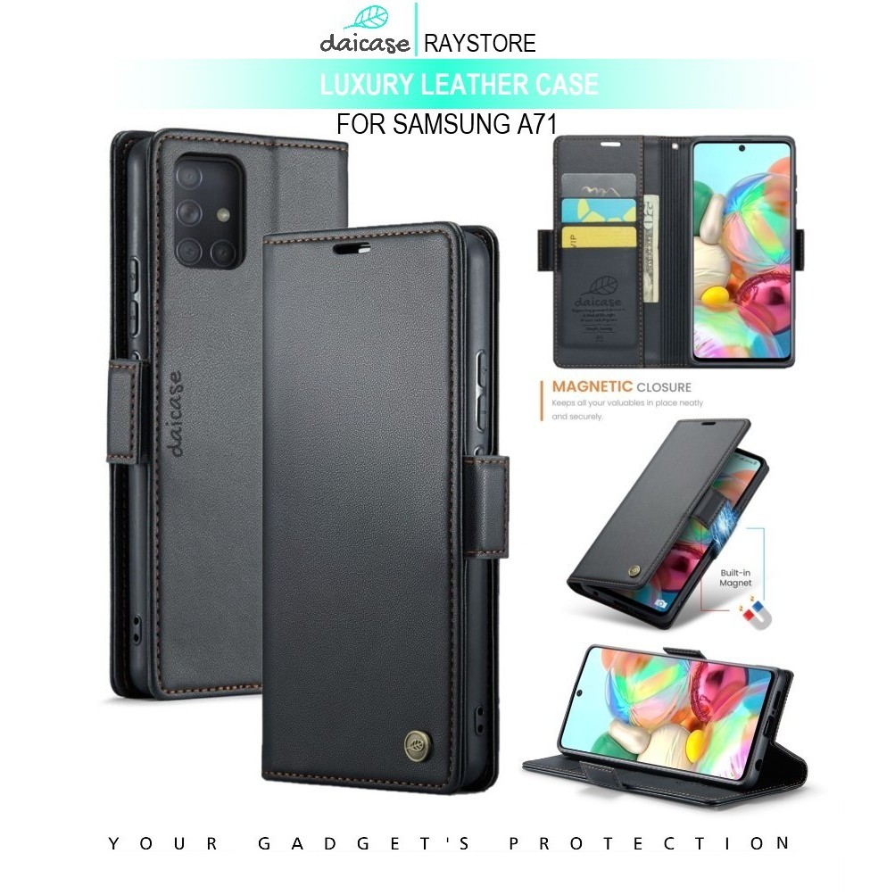FOR SAMSUNG A71 FLIP LEATHER CASE PREMIUM-FLIP WALLET CASE UNTUK SAMSUNG A71