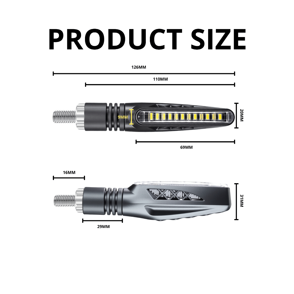 BestPromo Ced Lampu Sein Zxd-111 Motor Led - 12 Chip Kuning Terang, Universal 12V Untuk Semua Motor