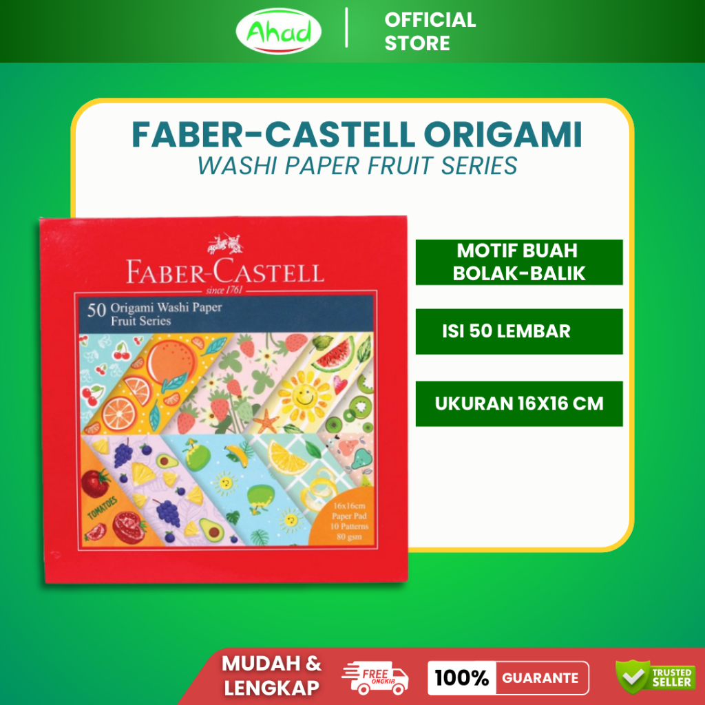

Faber-Castell Origami Washi Paper Fruit Series | Kertas Origami | Kertas Lipat | Faber Castell