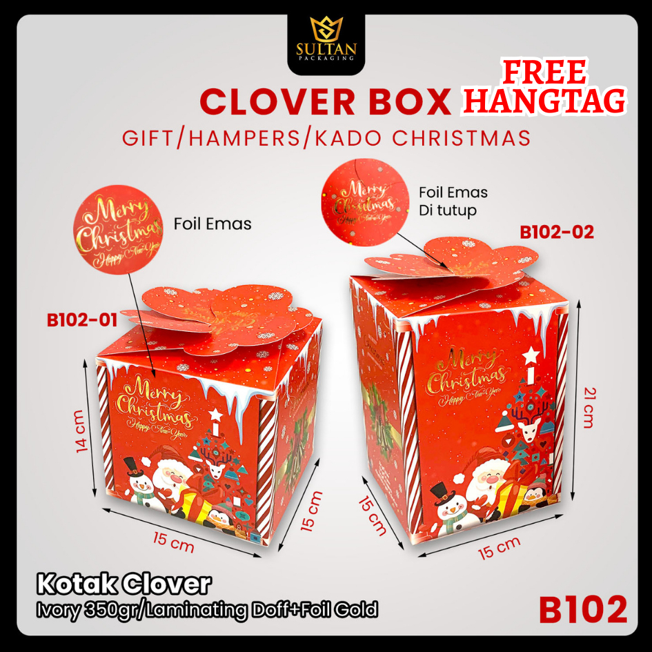 

Box Natal | Kotak Hampers |Toples 500gr|Dus Kue | Box Packaging|B102