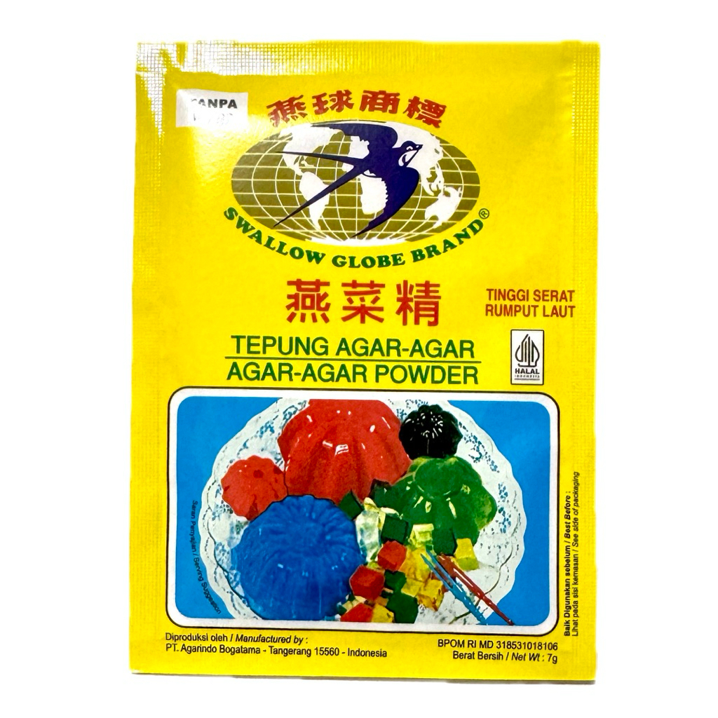 

Swallow Globe Tepung Agar Agar Plain Tanpa Warna 7g