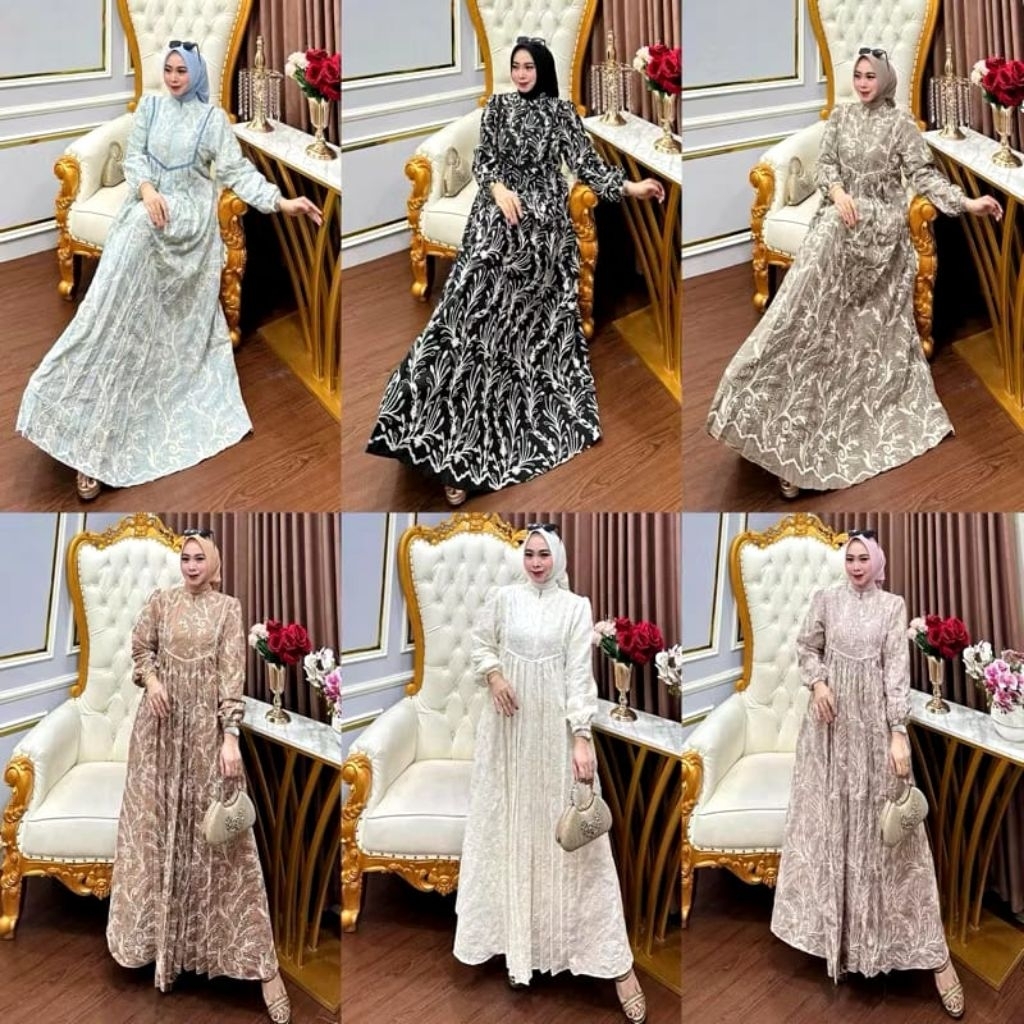 Gamis Katun Bordir brand MN Collection