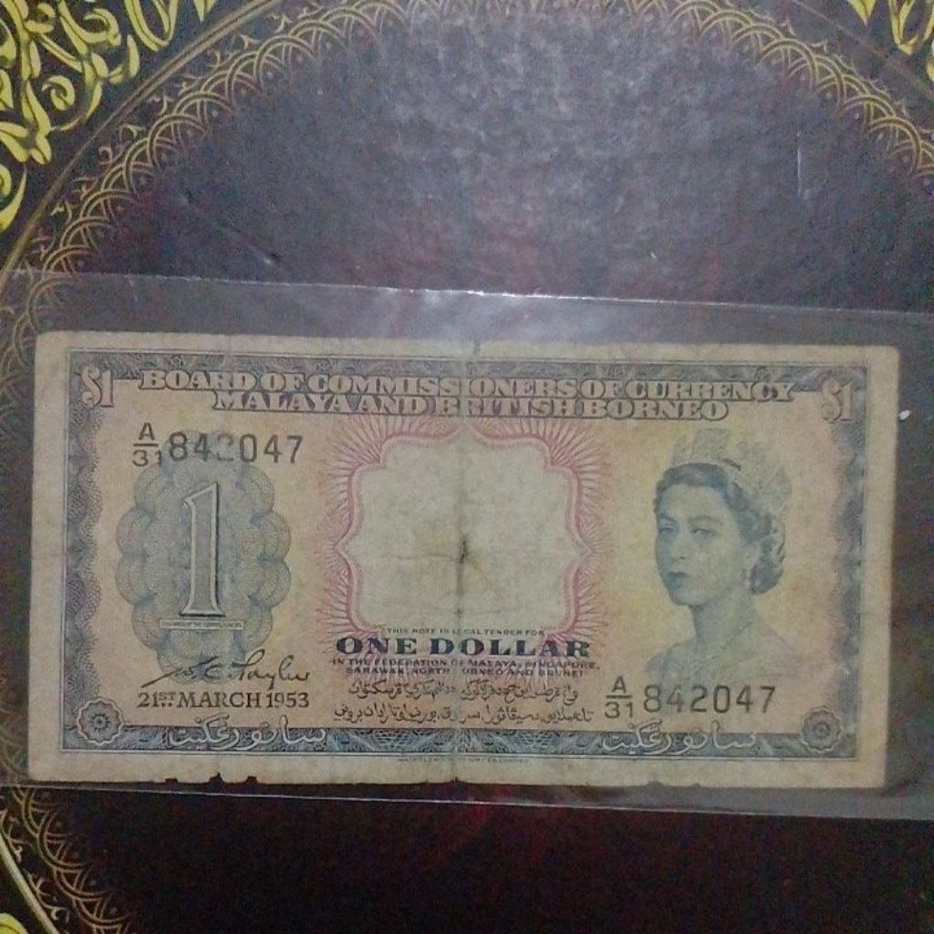 Uang Malaya and British Borneo 1 dollar 1953 fine