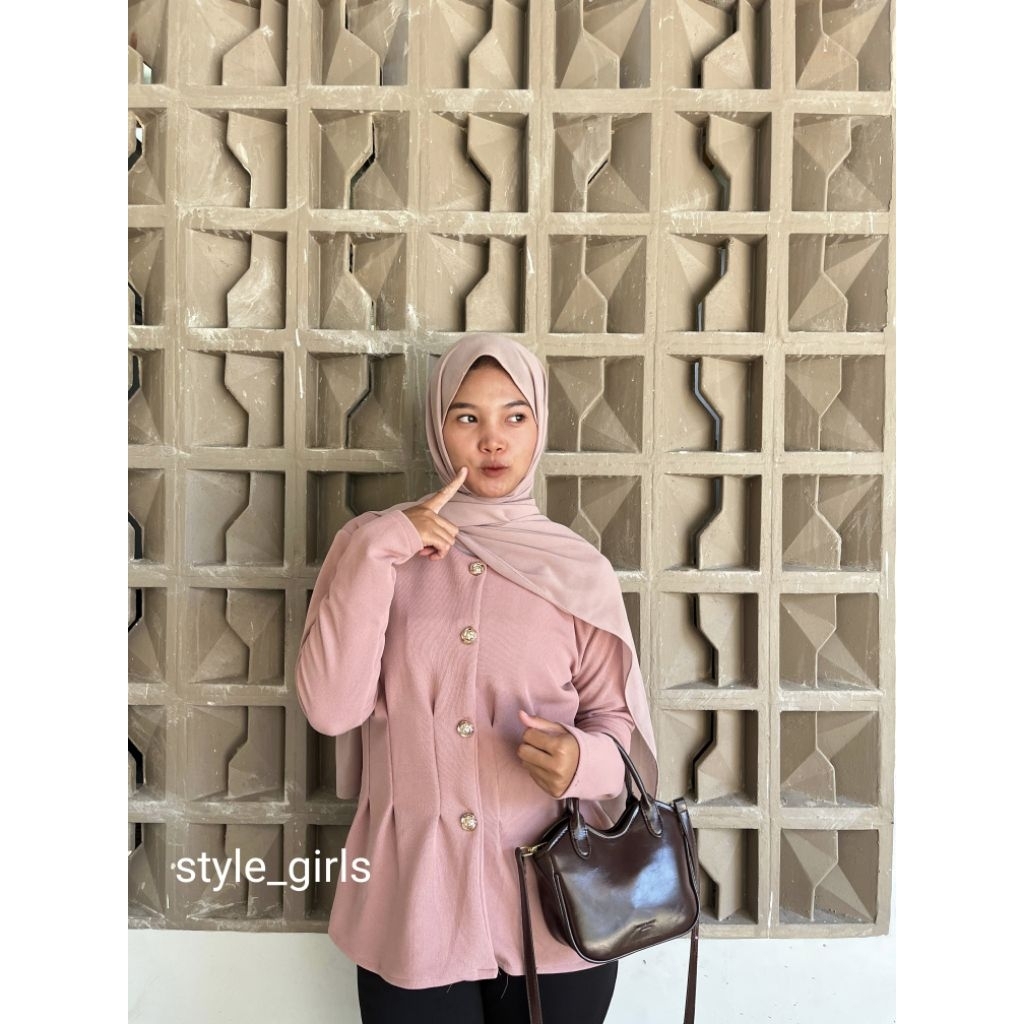 Vana Blouse Wanita Premium/Atasan Peplum Fit Body/Blouse Wanita Lengan Panjang