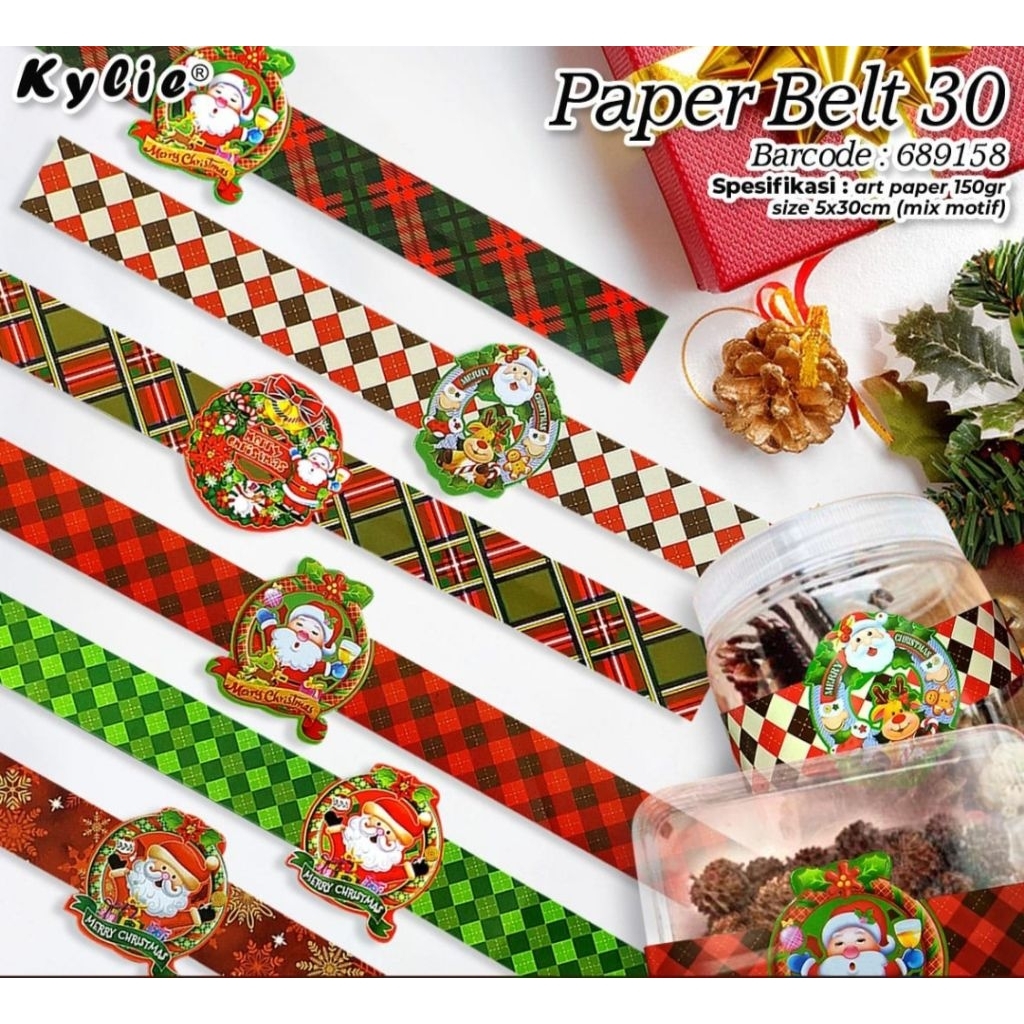 

20 LEMBAR PITA PAPER BELT ART TOPLES DUS HAMPERS NATAL XMAS CHRISTMAS