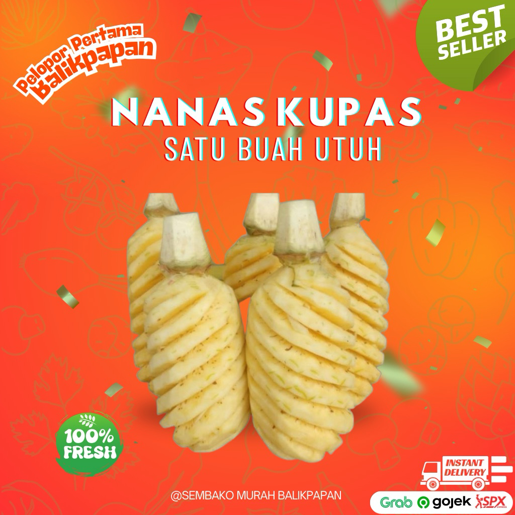 

nanas kupas 1 buah