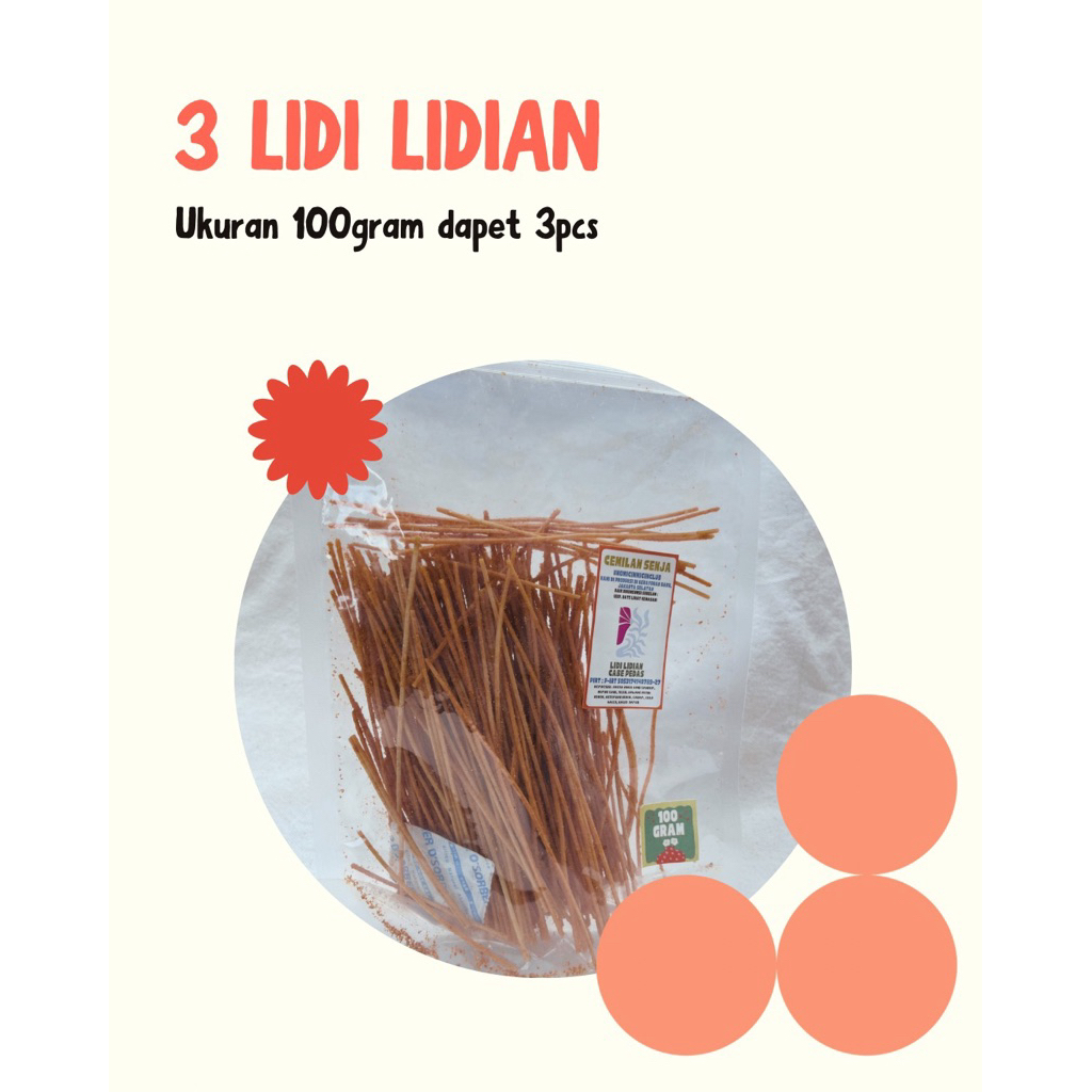 

3pcs LIDI LIDIAN UKURAN 100gr CEMILAN SENJA