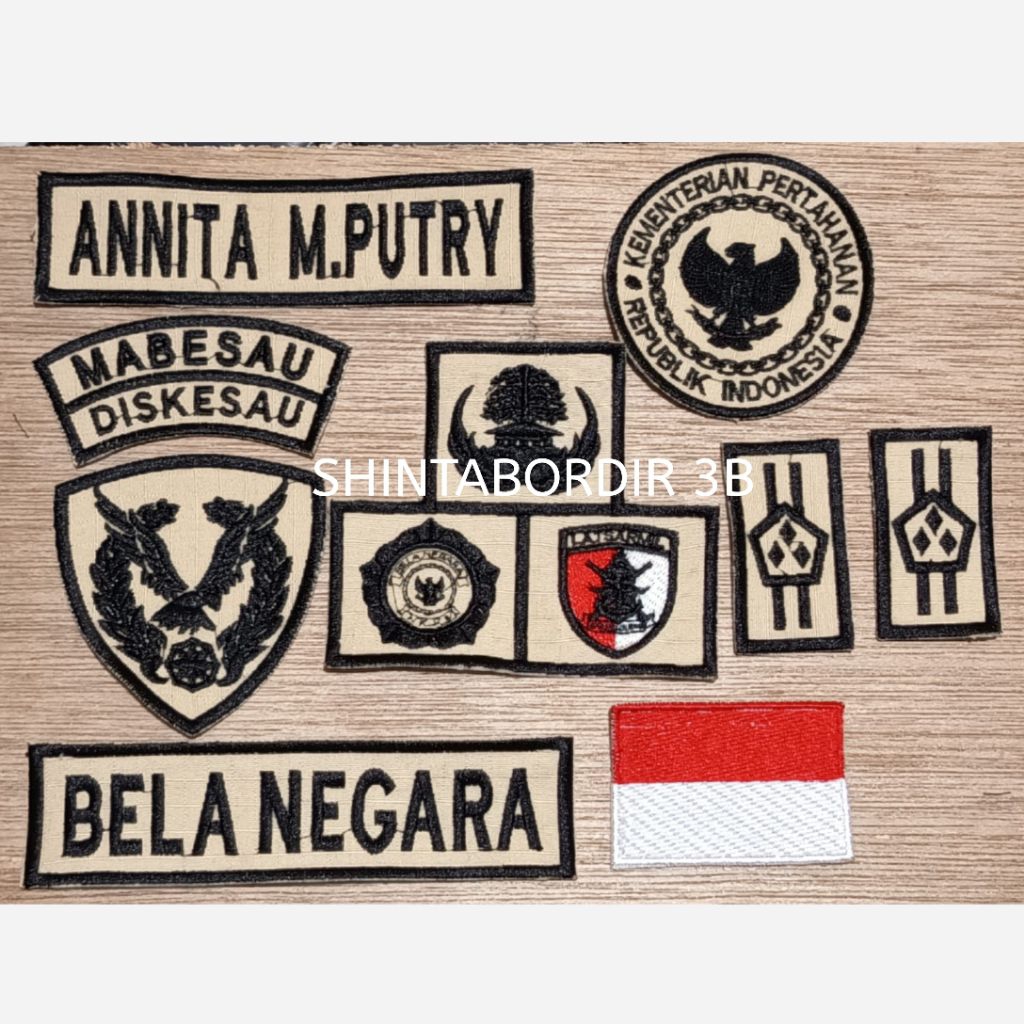 patch Bordir (Arribut Kemhan Biasa)PDL kemhan/Bela Negara/Atribut Kemhan