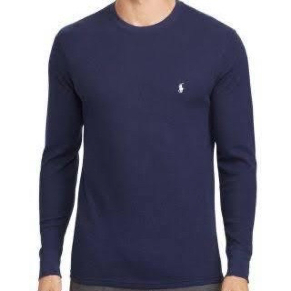 LONG SLEEVE T-SHIRT WAFFLE KNIT POLO BY RALPH LAUREN