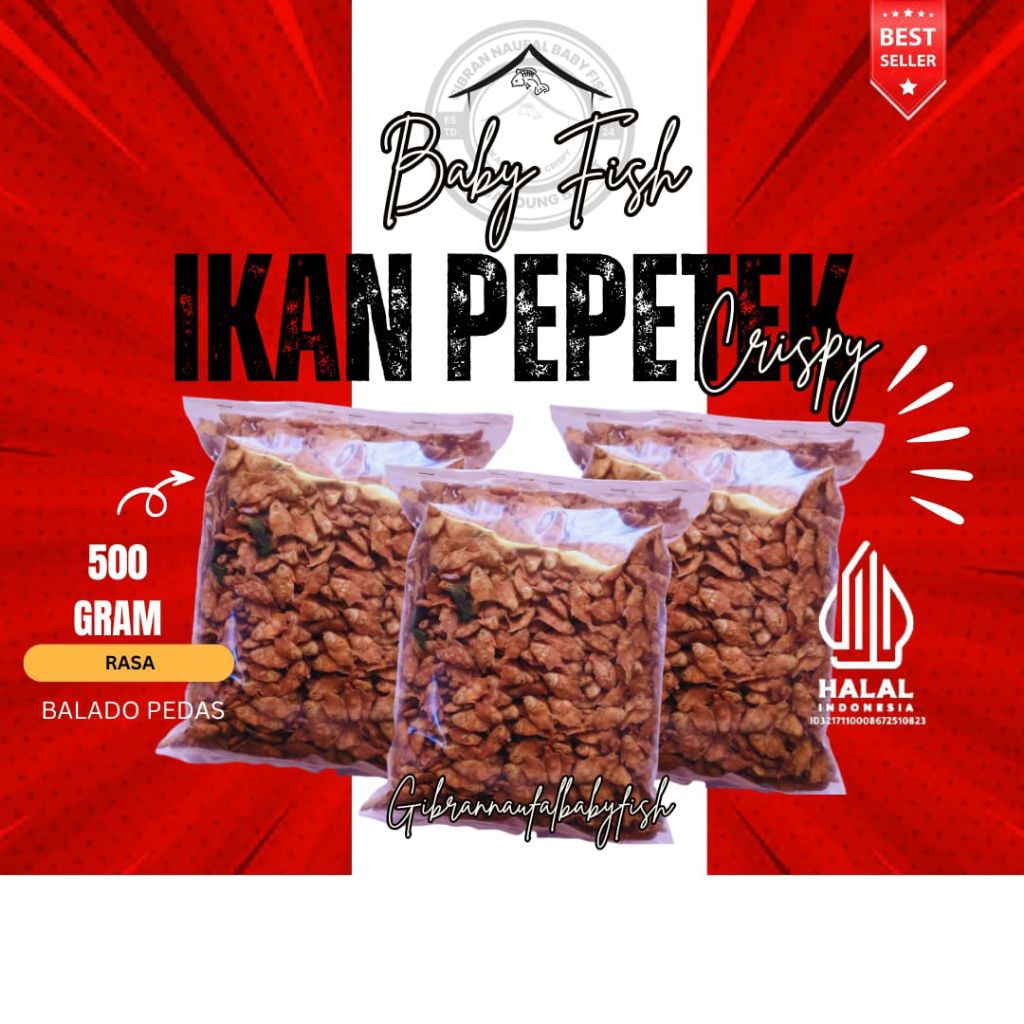 

Ikan pepetek crispy 500 gram balado pedas cemilan snack food