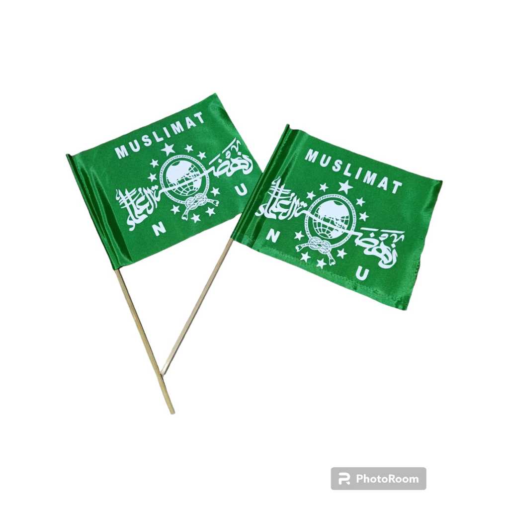 BENDERA MUSLIMAT NU MINI / BENDERA MUSLIMAT NU STIK BAMBU MURAH BERKUALITAS