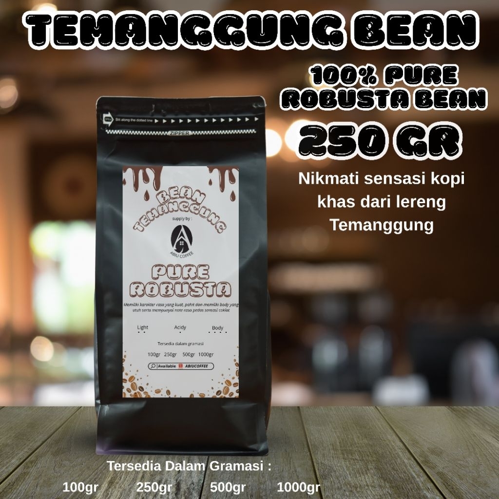 

BIJI KOPI FULL 100% ROBUSTA 250gr by Abiu coffee