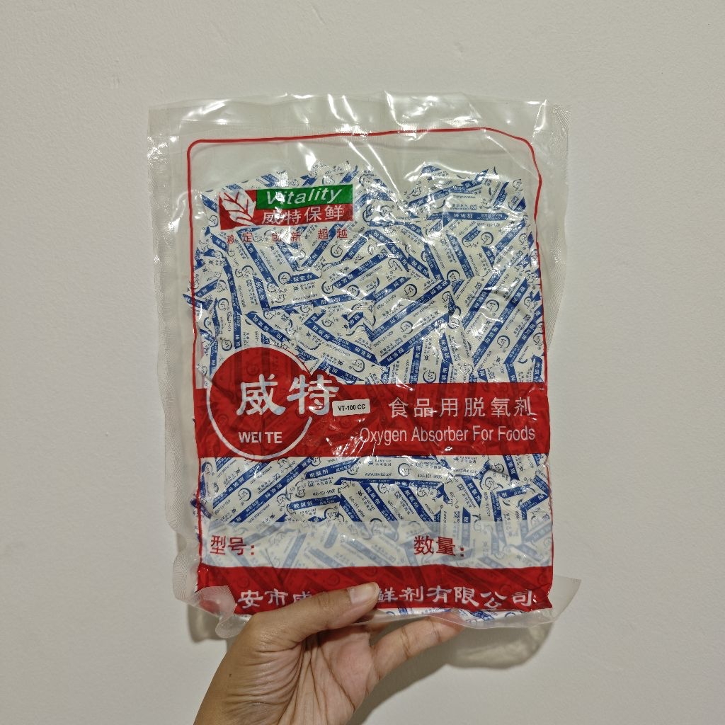 

Oxygen Absorber 200 PCS 100 CC Food Grade Pengawet Makanan Penyerap Oksigen Bukan Silica Gel Oxy Oxyfree