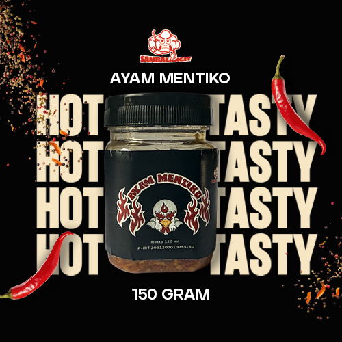 

Ayam Mentiko - Sambal Ayam Suwir Gurih Pedas Siap Saji HOMEMADE 150 Gram By Sambalangit