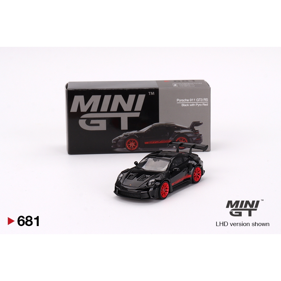 Mini GT 681 Porsche 911 (992) GT3 RS Black Pyro Red