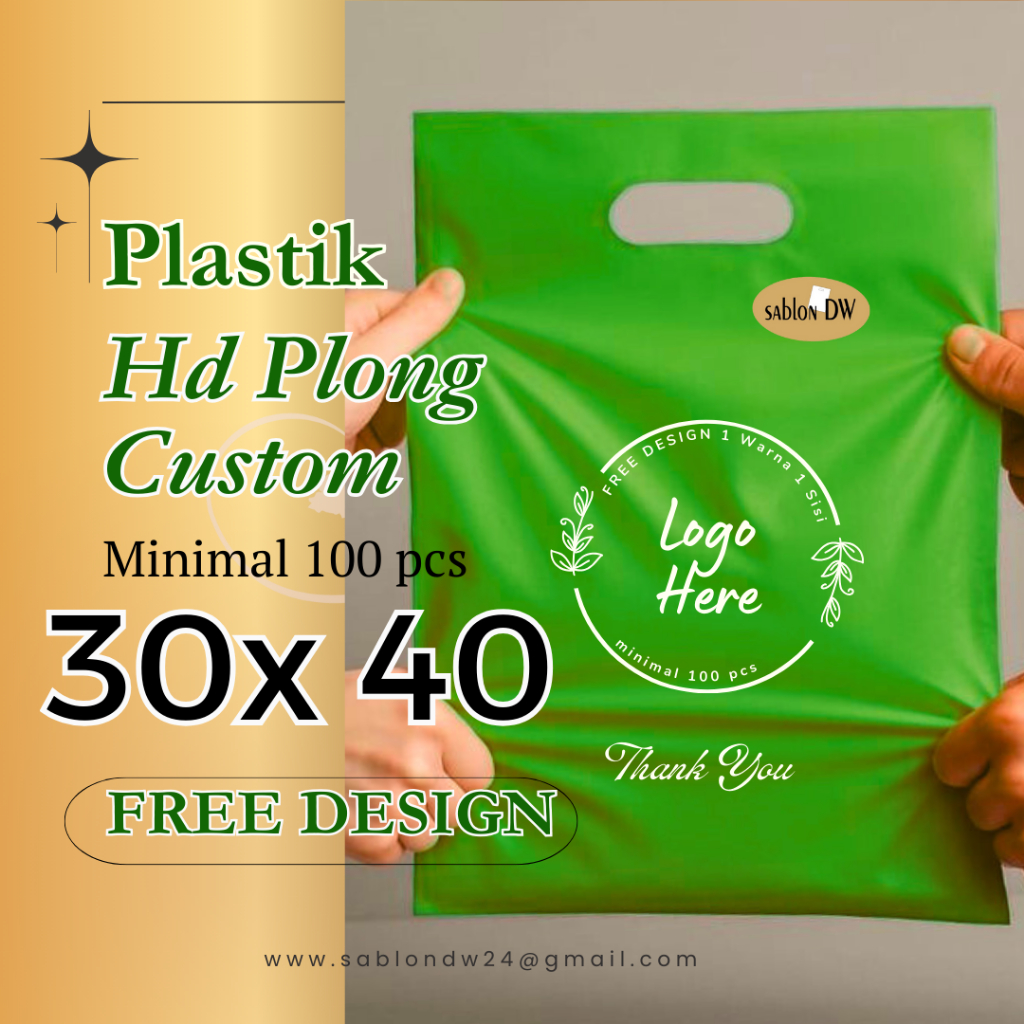 

Plastik HD Plong Custom ukuran 30X40 minimal 100 Pcs