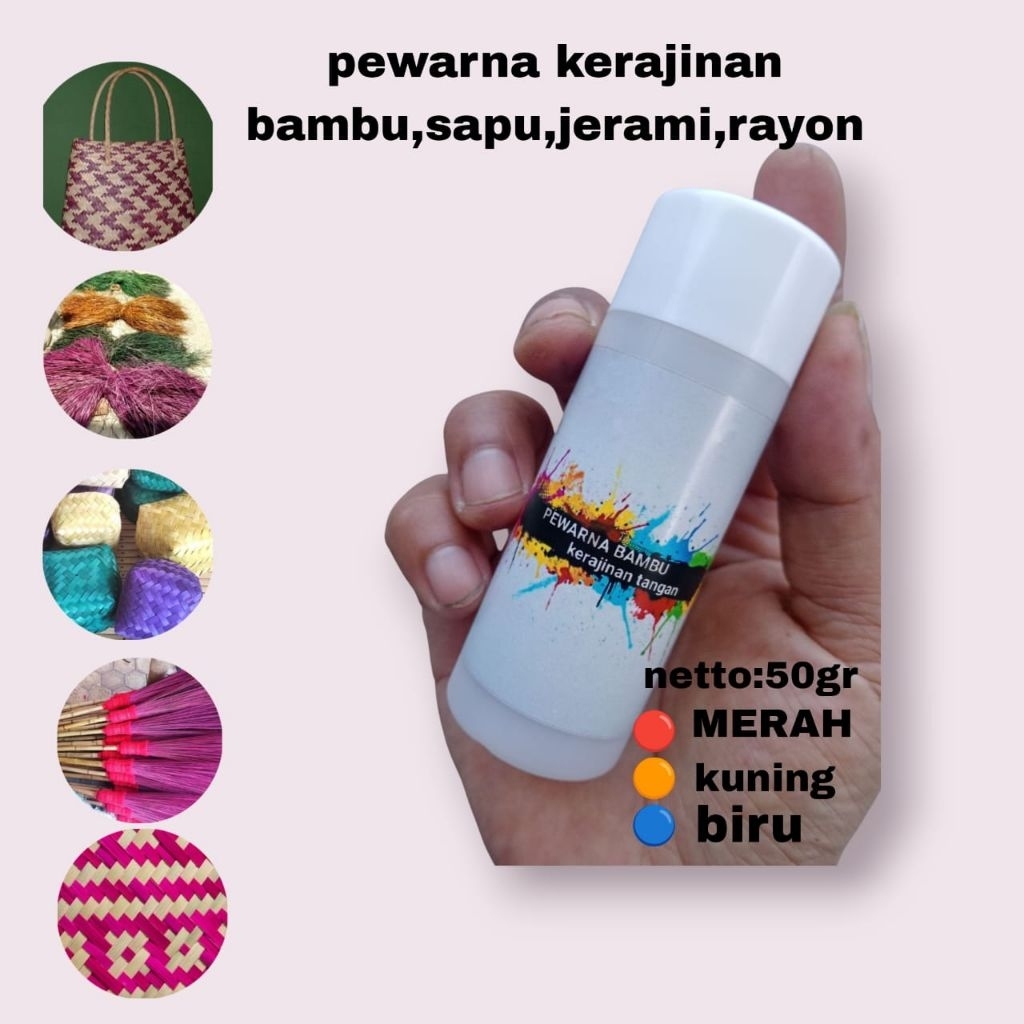 

Pewarna kerajinan besek rotan rayung serat alam bunga kering sekam kertas