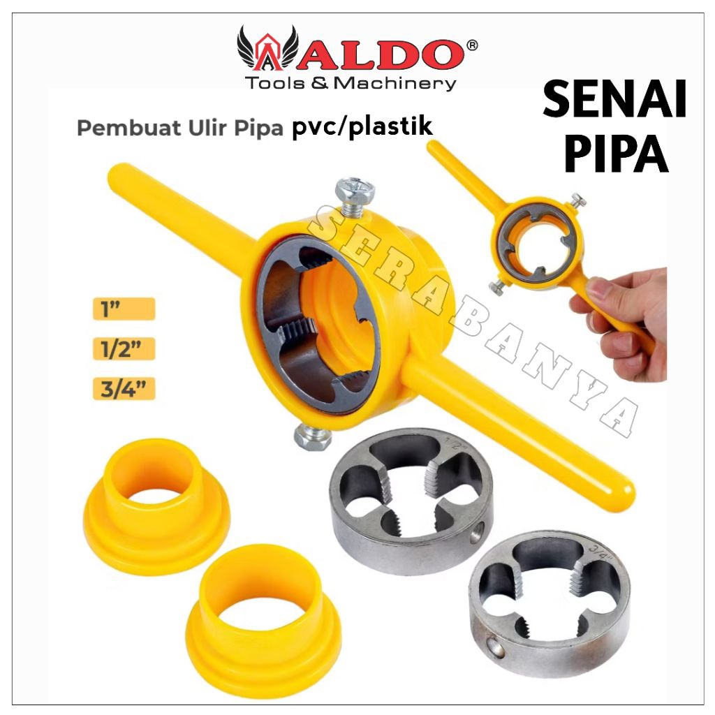ALDO SNAI PIPA PVC 5pcs | UKURAN PIPA 1/2" 3/4" 1" inch / ALAT PEMBUAT ULIR DRAT PIPA / SENAI PIPA P