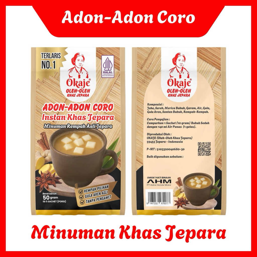 

OKAJE Adon Adon Coro Instan Minuman Khas Jepara | Oleh Oleh Khas Jepara