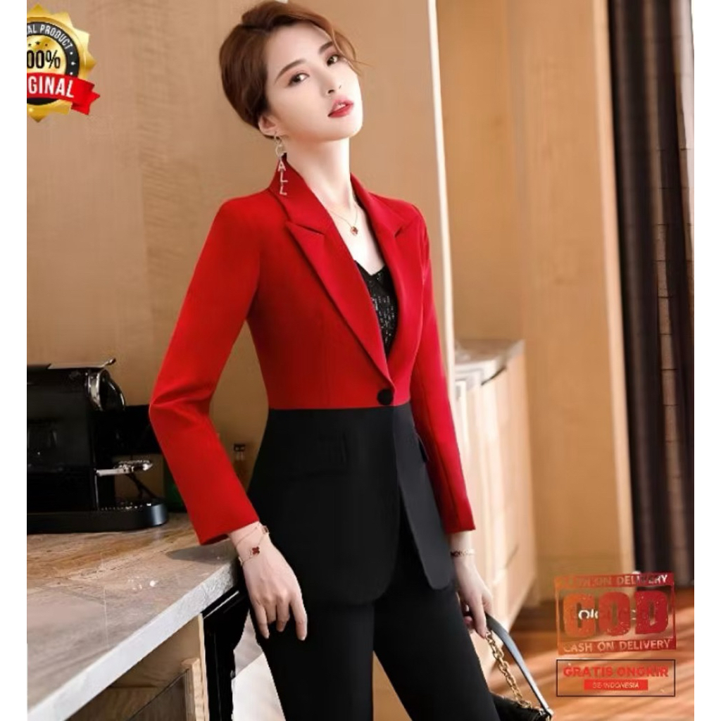 Setelan Jas Blazer Wanita Terbaru/Jas Blazer Kerja Wanita Keren