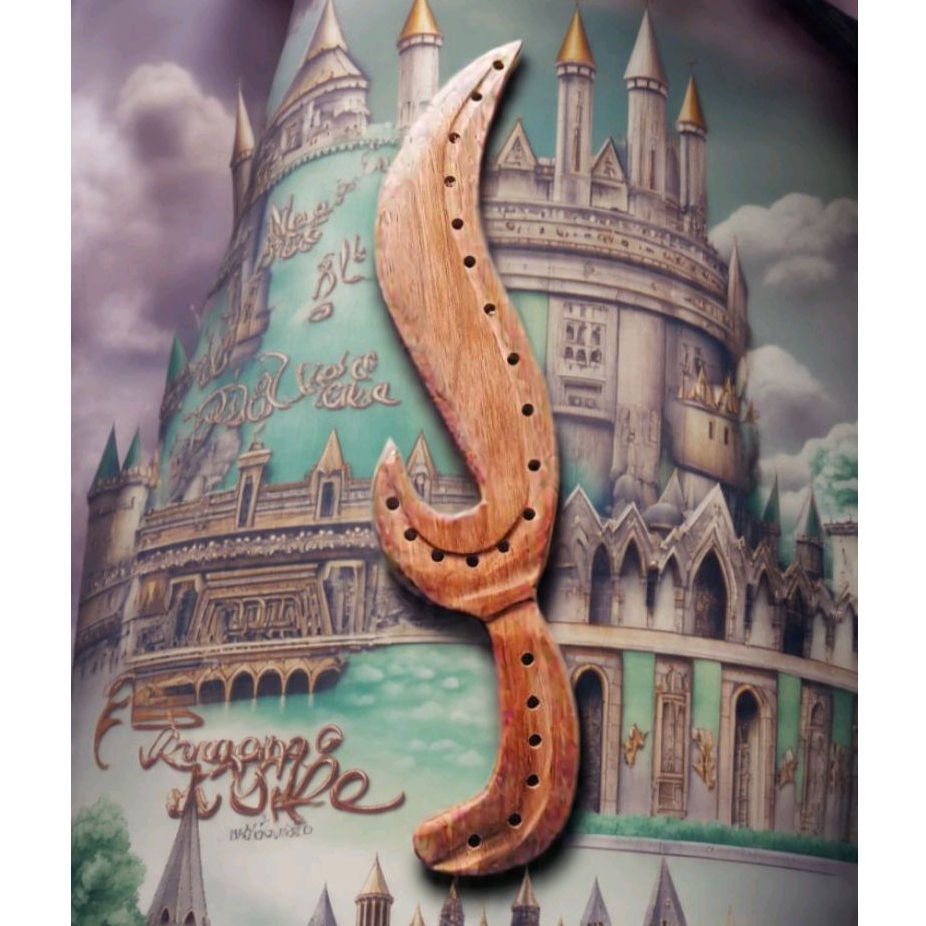 pedang mainan, kujang kayu, panjang 35cm