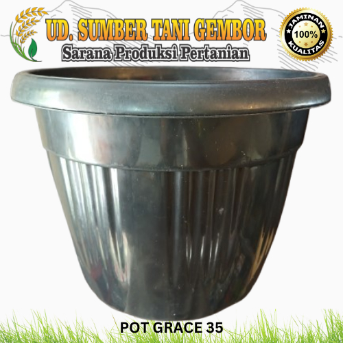 POT GRACE 35 - WARNA: HITAM - POT ESTETIK - POT MEDIA TANAM
