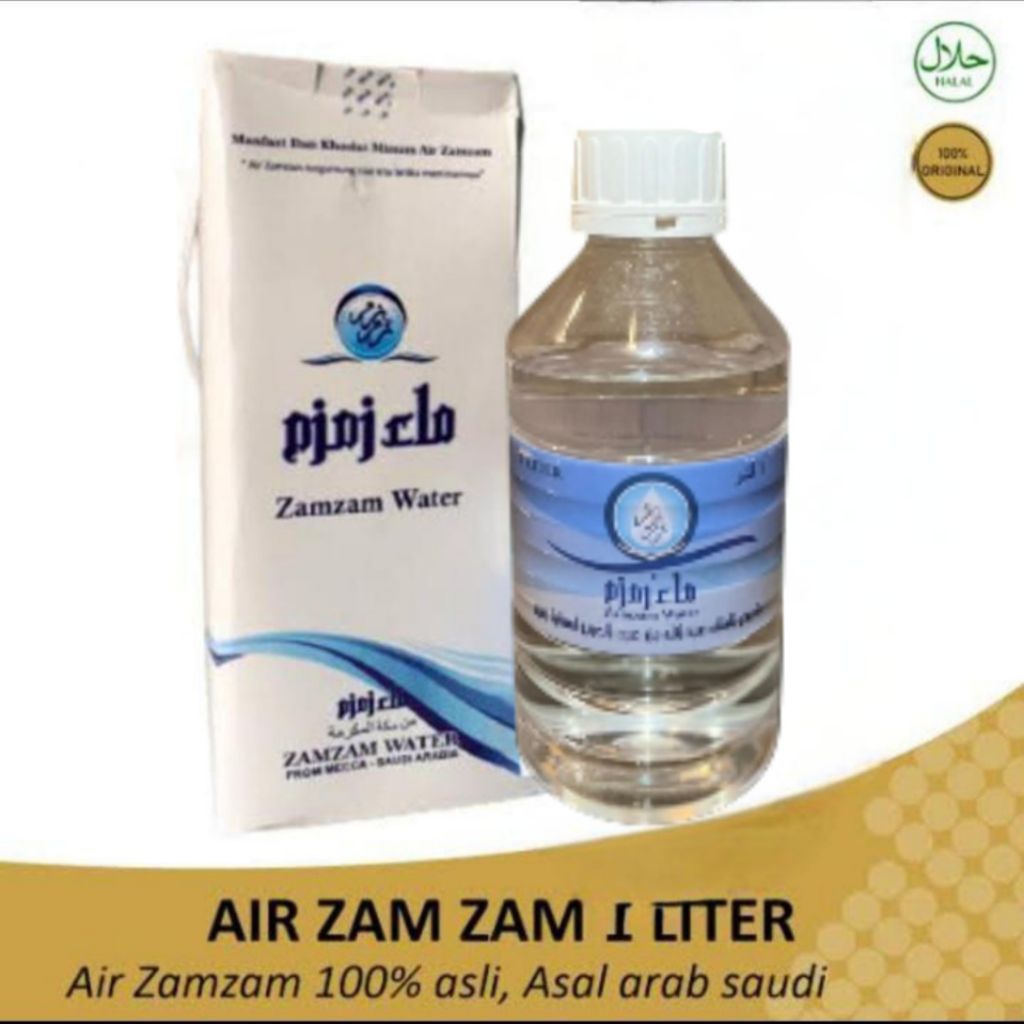 

Air Zam Zam 1 Liter Original Kemasan Premium | Oleh Oleh Haji dan Umroh