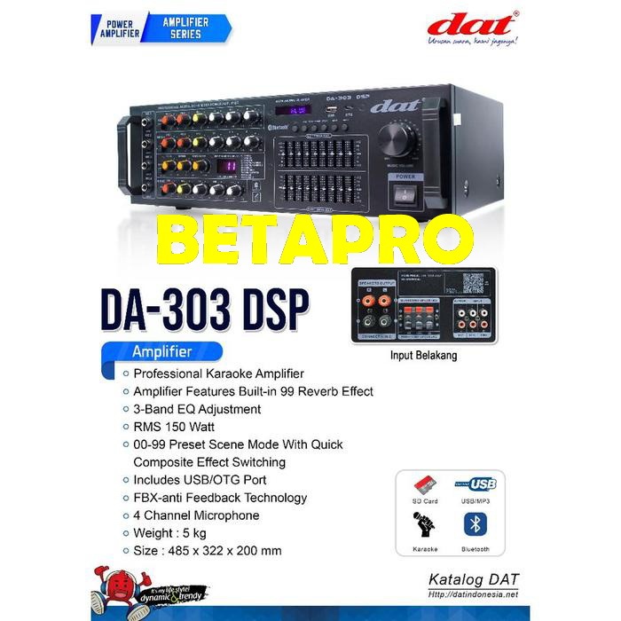 Power Amplifier DAT DA303 dsp DA-303 dsp Karaoke Speaker