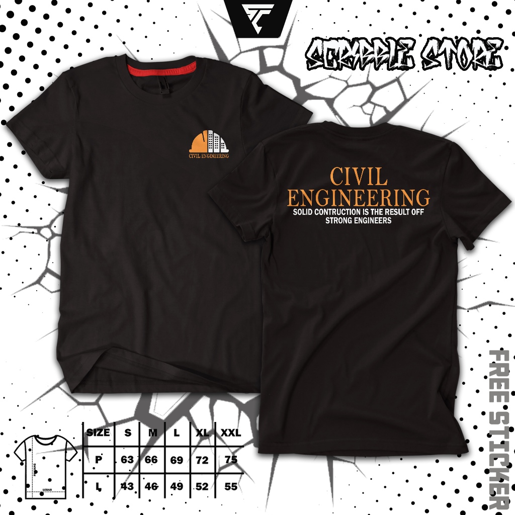 Kaos Teknik Civil | Kaos Engineering | Kaos Teknik Mesin | Baju M Solver Katun Pria Wanita