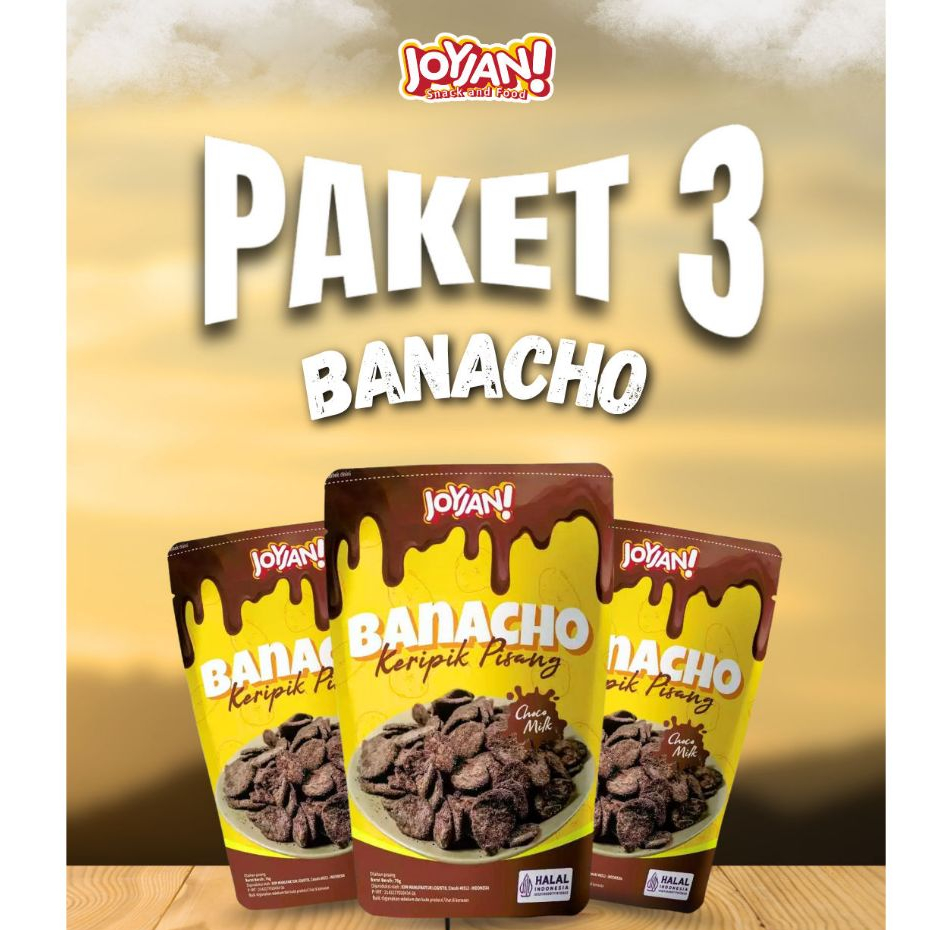 

PAKET 3 BANACHO Keripik Pisang Coklat Bumbu Tebal Renyah Gurih Manis Instan Viral