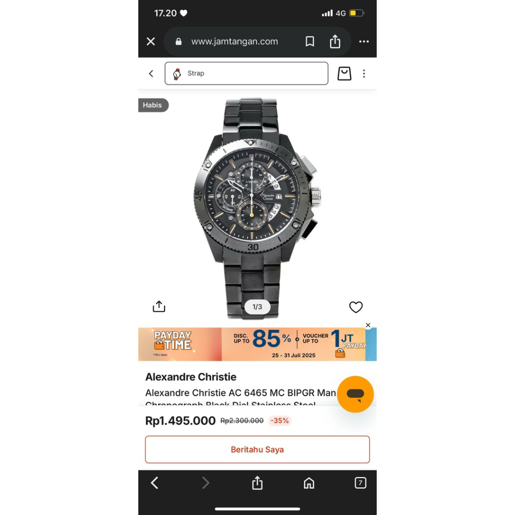 [BOOKED] Jam Tangan Alexandre christie AC6465