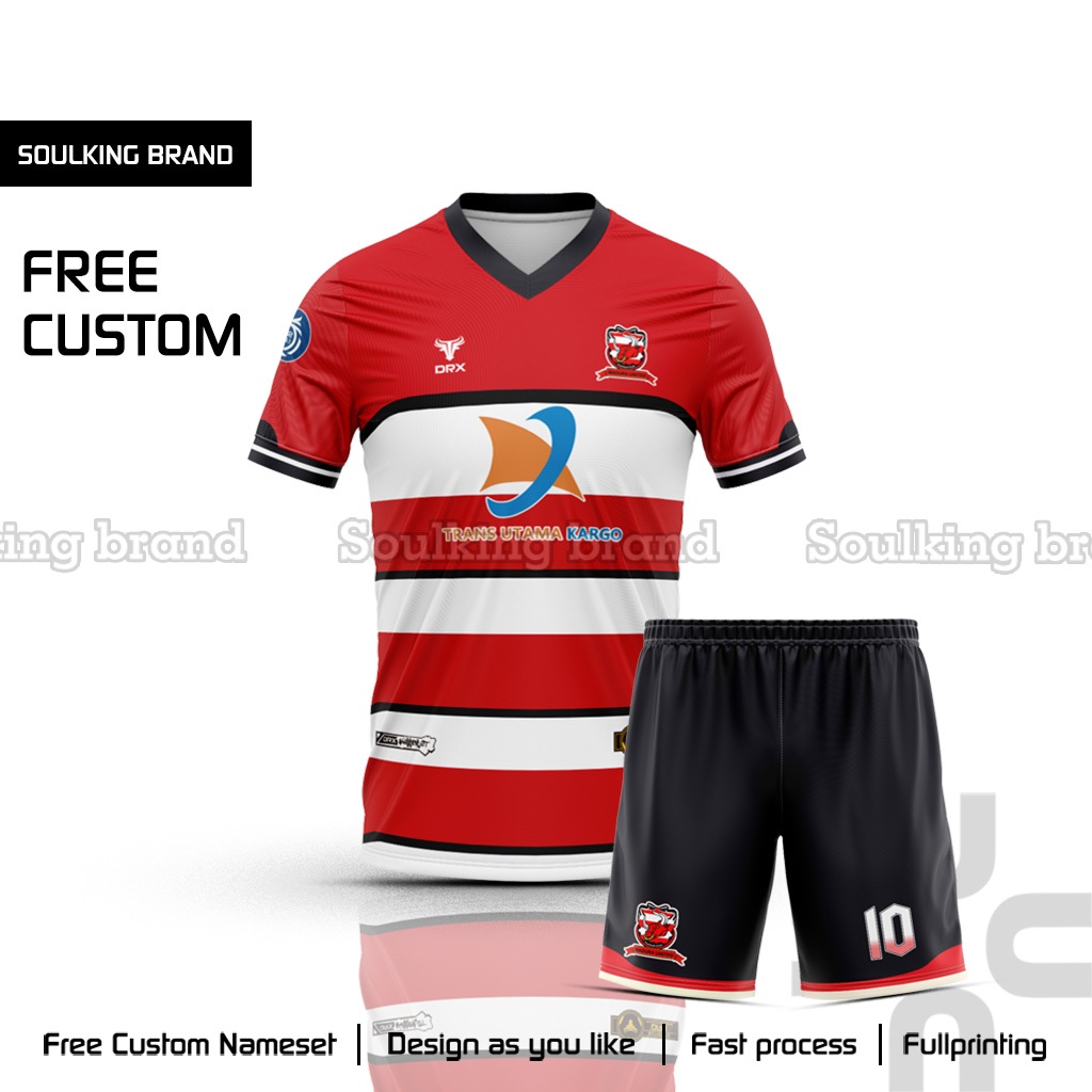 Baju Bola Madura United Home Away Third 2024 - 2025 Liga 1 Indonesia Free Custom Nama Warna Sport Te