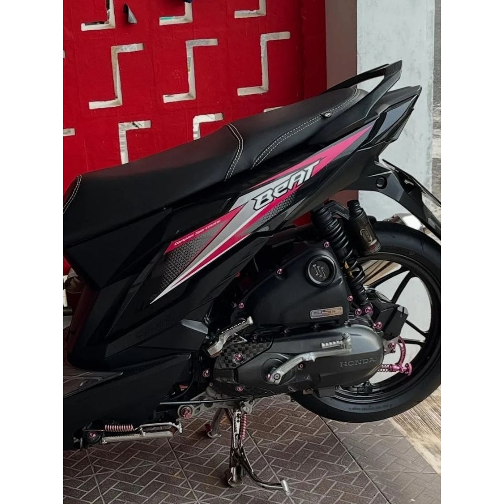 STRIPING LIS STICKER HONDA NEW BEAT FI 2018 PINK MAGENTA STIKER BEAT FI PINK MAGENTA