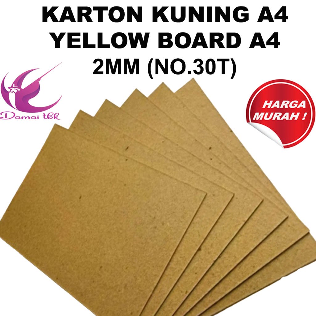 Karton Kuning A4 2mm No. 30T - Yellow Board A4 2 mm