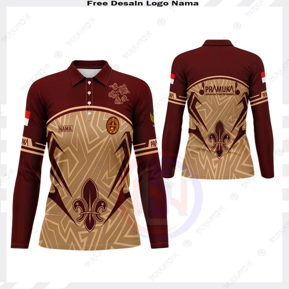 Kaos Polo Pramuka Lengan Panjang Pendek / Baju Pramuka Pembina / Kaos Jersey Seragam Pramuka Wanita