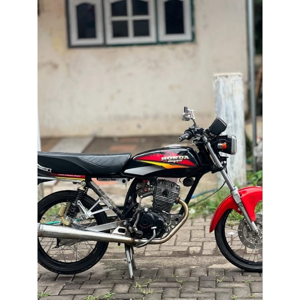 Striping sticker lis standar ori honda gl pro tahun 1997 warna merah silver kuning