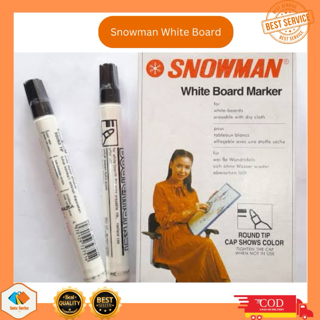 

Spidol Papan Tulis Snowman Whiteboard Warna Hitam 12 pcs