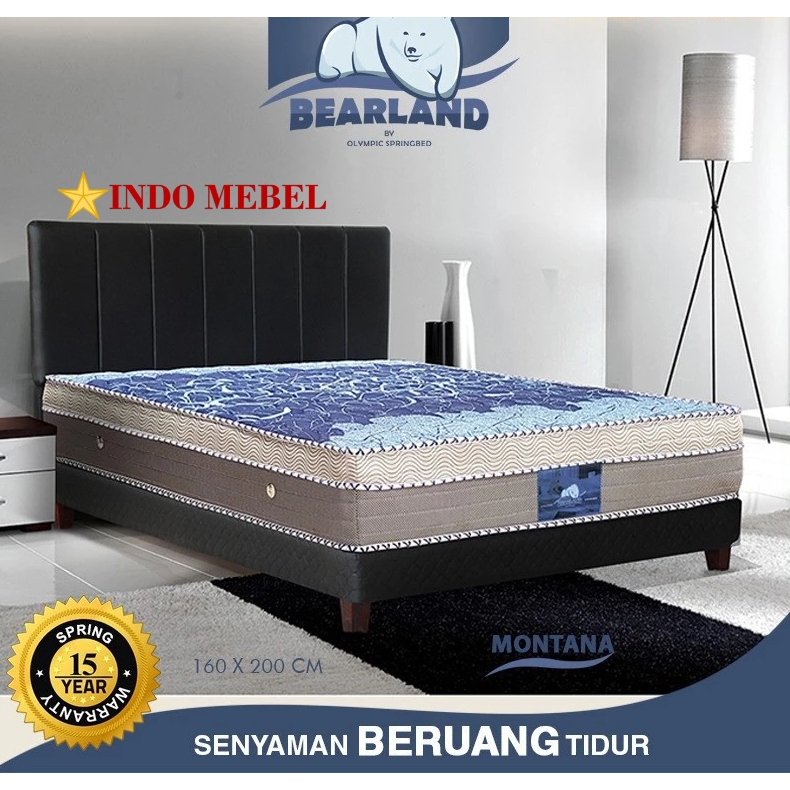 SET Kasur Spring Bed Bearland Montana Olympic springbed 120 - 180 Fullset Promo Murah Ready Makassar