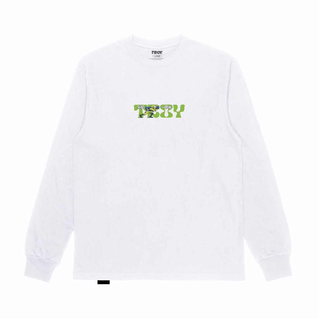 Troy Company Longsleeve Tshirt White Bumb - Kaos Putih Lengan Panjang LSD 3288
